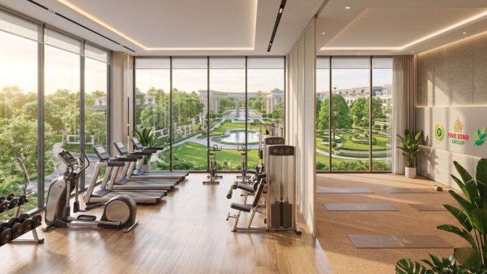 Phòng tập Gym và Yoga hiện đại view công viên tại Five Star Eco City