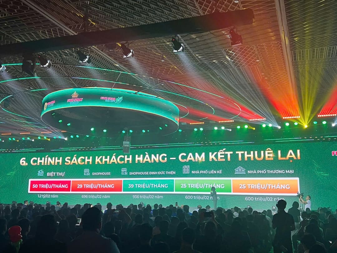 Chính sách cam kết thuê lại biệt thự Five Star Eco City