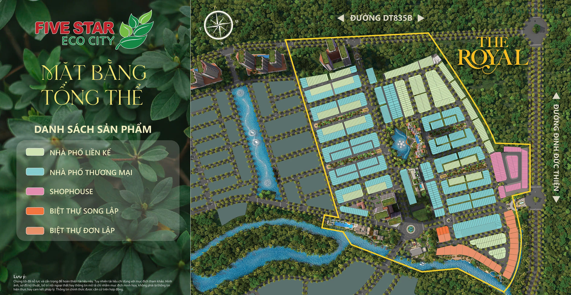 Mặt bằng tổng thể phân khu The Royal Five Star Eco City