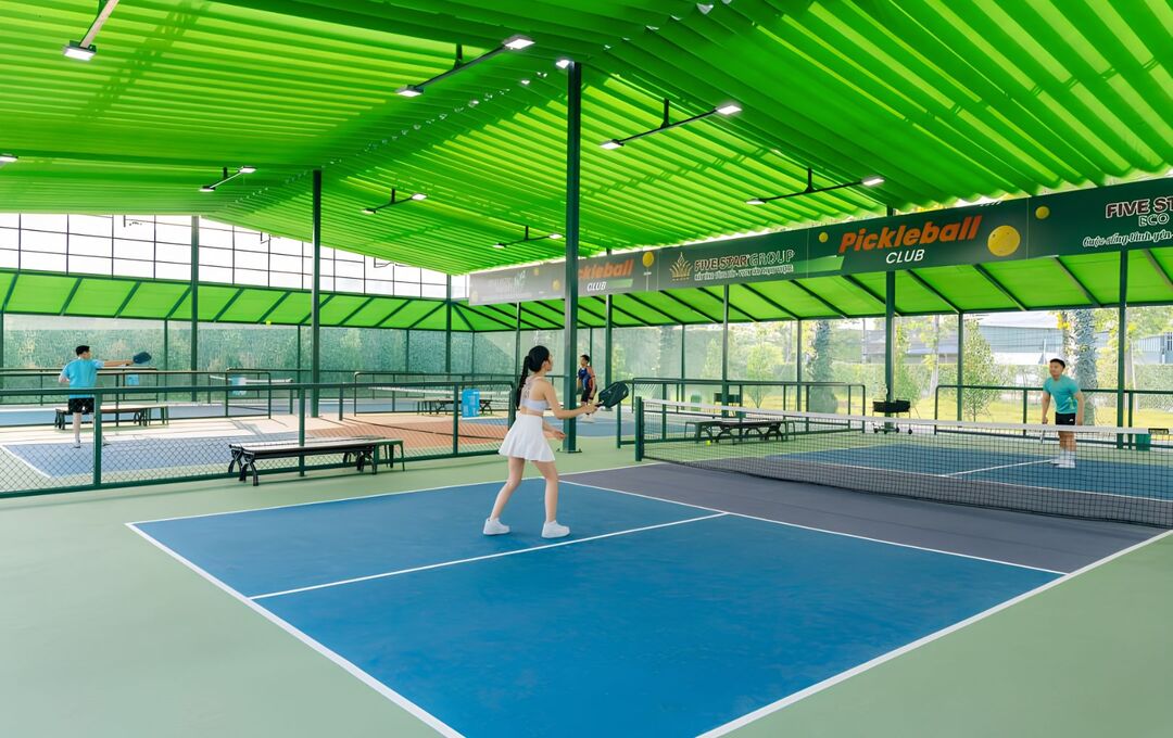 Cụm sân Pickleball đã hoàn thiện chỉn chu chuẩn thi đấu quốc tế tại Five Star Eco City