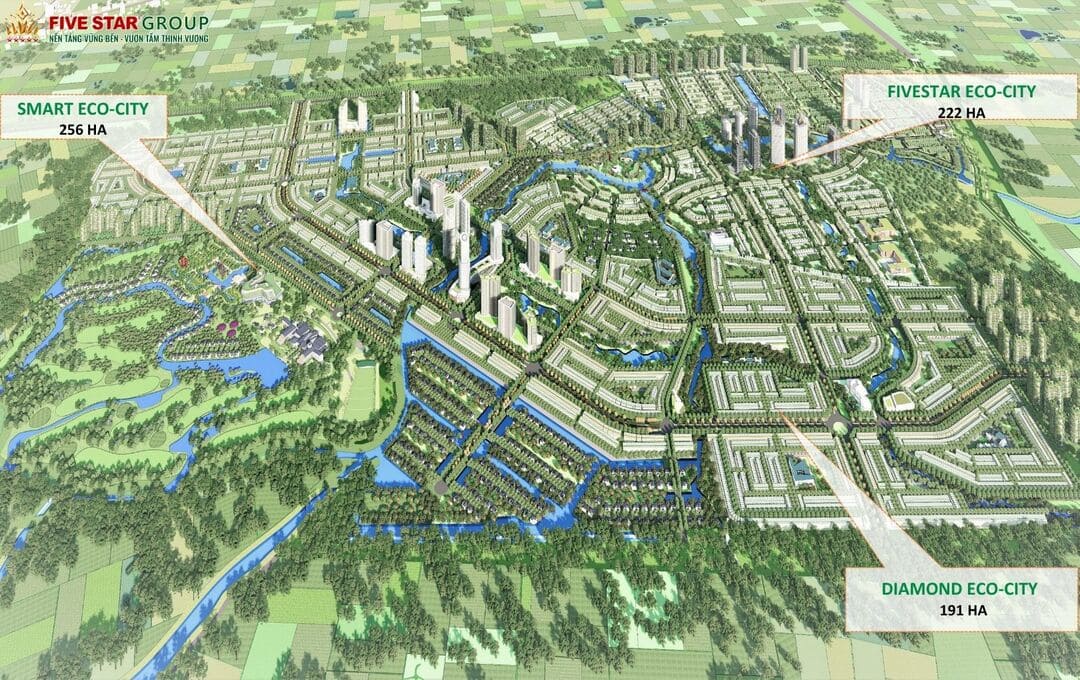 Quy hoạch tổng thể Master Plan đại đô thị Five Star Eco City 669ha
