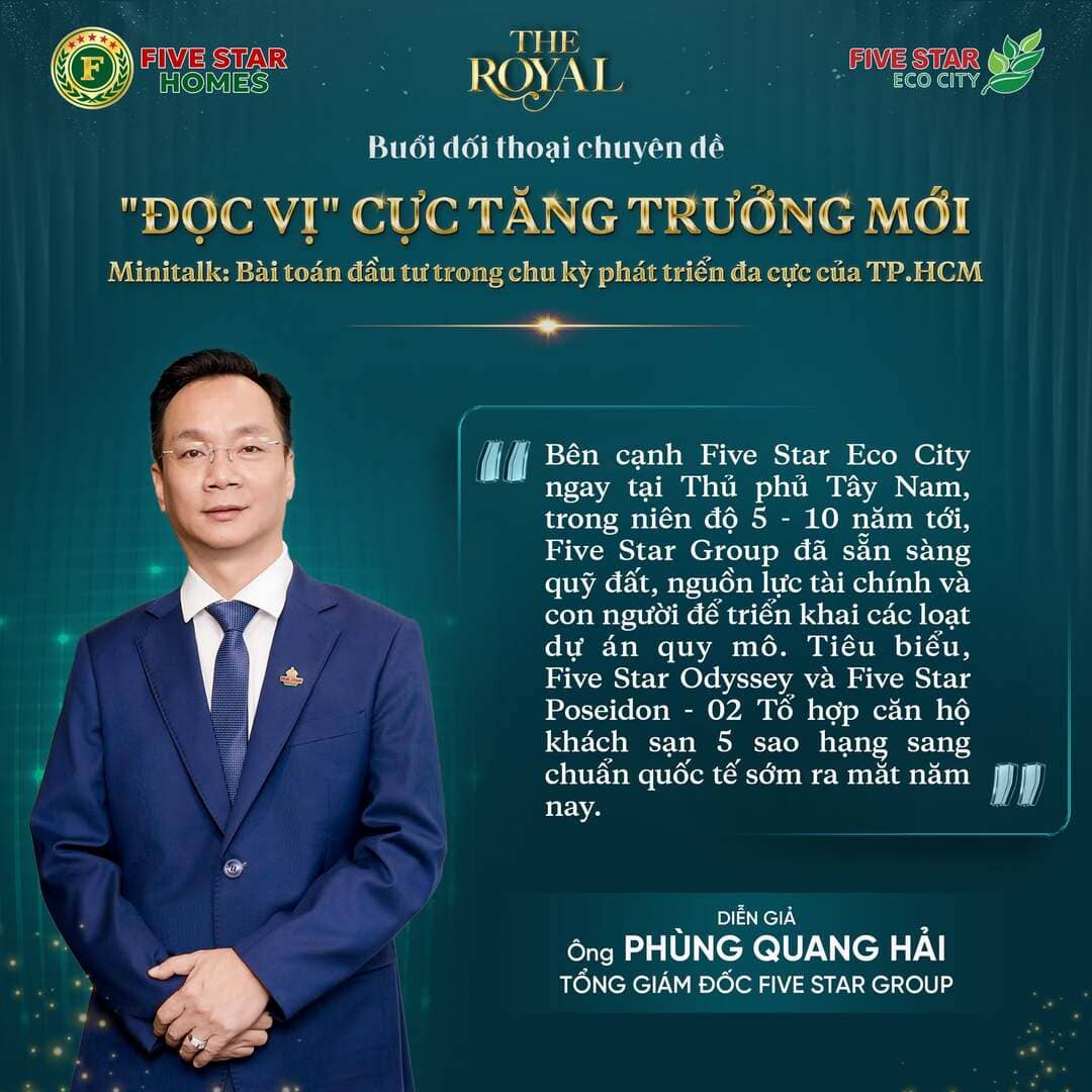 Ông Phùng Quang Hải chia sẻ định hướng chiến lược phát triển bền vững của Five Star Group