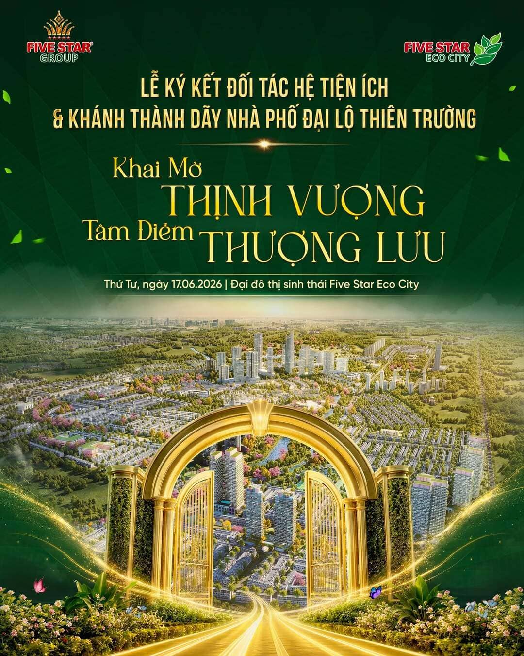 Toàn cảnh lễ khánh thành dãy nhà phố đại lộ Thiên Trường và ký kết đối tác chiến lược hệ tiện ích