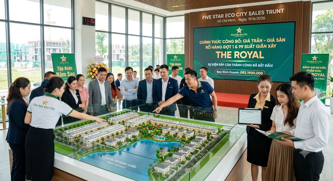 Cập nhật lộ trình ra hàng và khung giá phân khu The Royal tại Five Star Eco City