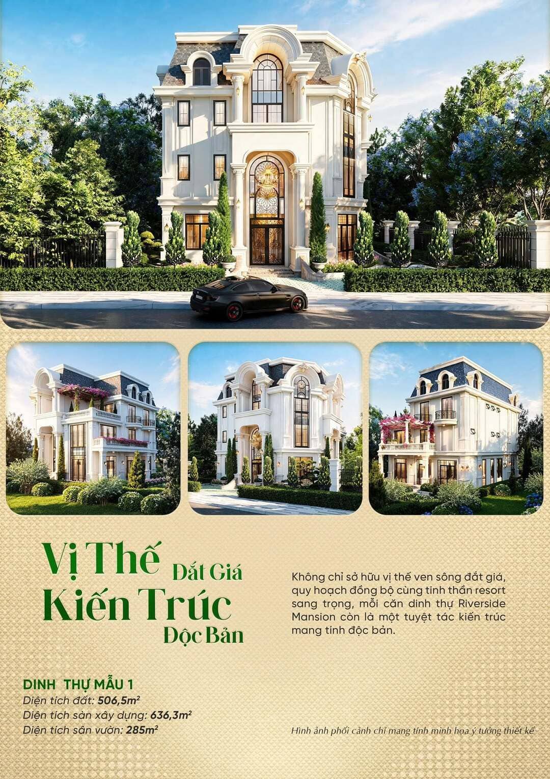 Mặt bằng kiến trúc layout dinh thự mẫu 1