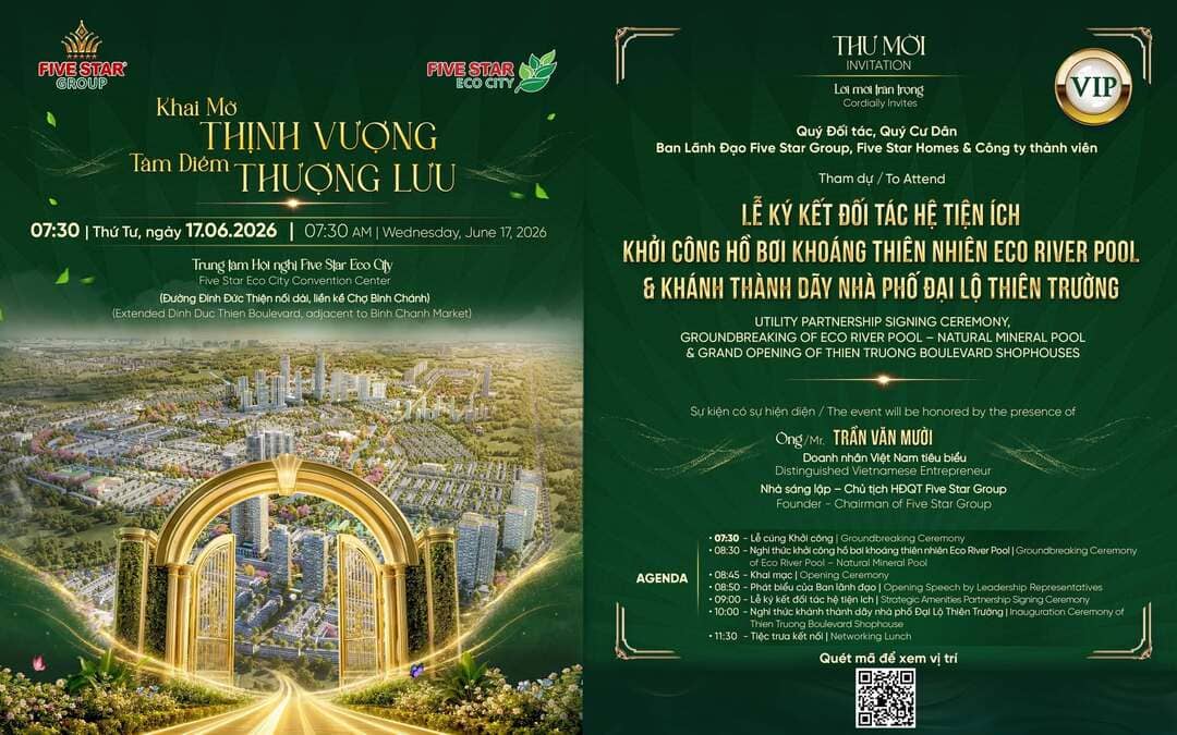 Sự kiện khánh thành dãy nhà phố Đại lộ Thiên Trường tại Five Star Eco City