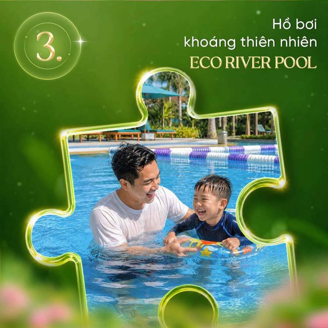 Tiện ích hồ bơi khoáng thiên nhiên Eco River Pool tại Five Star Eco City